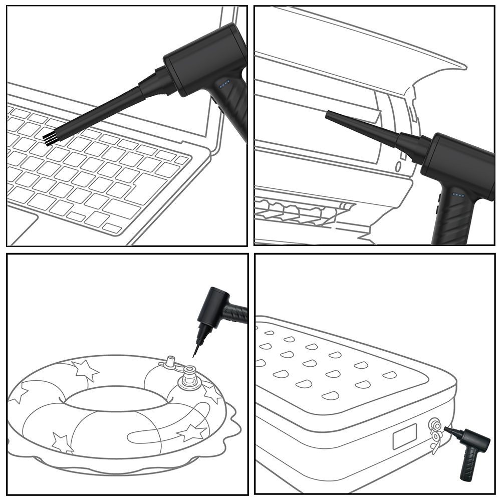 電動エアダスター充電式　 ブラック, ブラック, 幅154&times;奥行68&times;高さ295mm