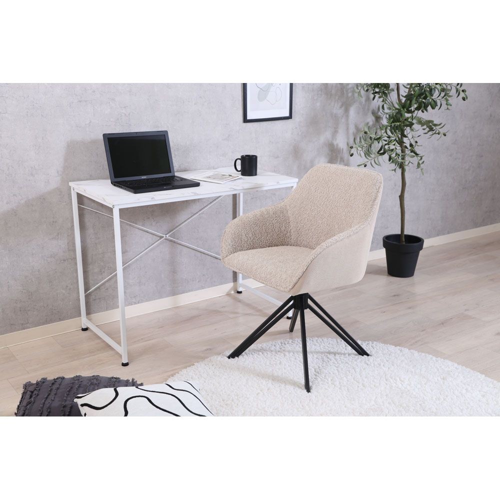 不二貿易 ダイニング回転チェア　ルナ　ＢＥ【メーカー直送・代引不可】, ベージュ, 幅580mm&times;奥行540mm&times;高さ830mm