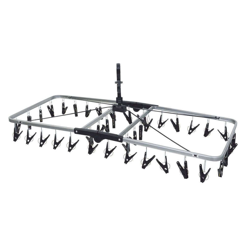 ウィザ WIZ'A　ひっぱって取り込めるスーパーメタル洗濯ハンガー　４０ピンチ, シルバー, 40ピンチ