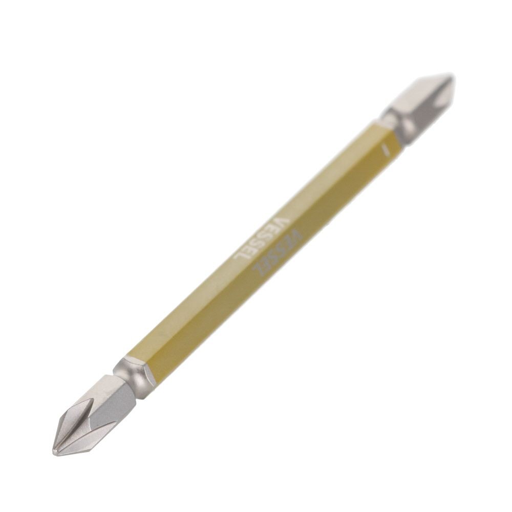 VESSEL 剛彩ビット 2本組 （両頭） ＋1&times;110mm, 黄, (＋)1&times;110mm
