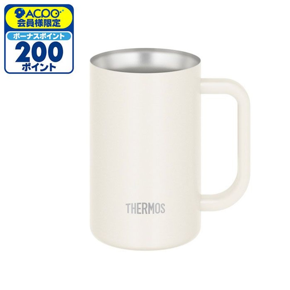 サーモス　真空断熱ジョッキ ＪＤＫー６０２Ｃ ＷＨ, ホワイト, 600ml