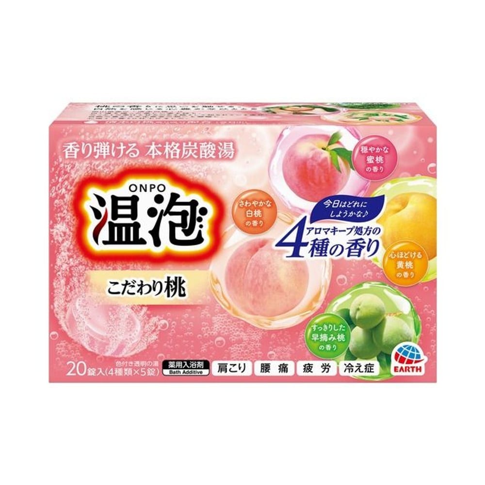 アース　温泡　こだわり桃　炭酸湯, こだわり桃, 20錠入