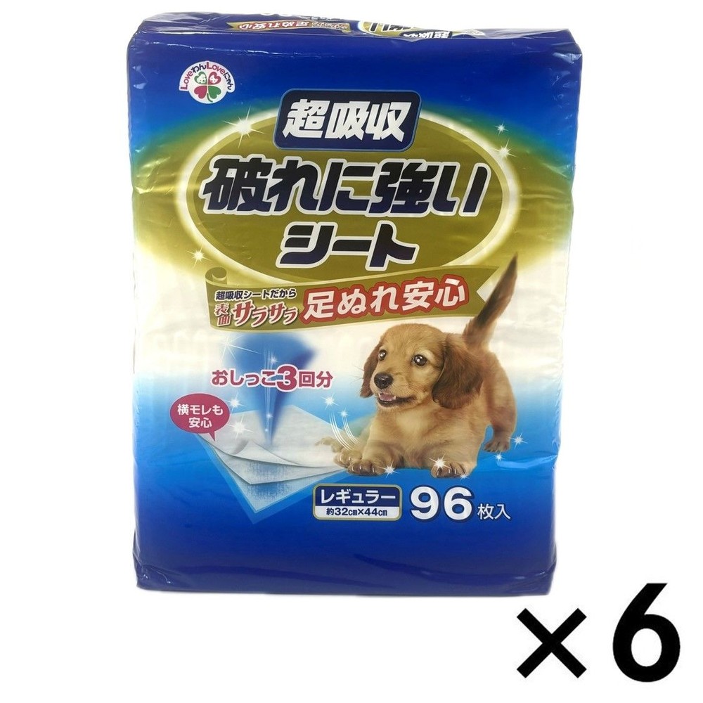 超吸収　破れに強いシート　レギュラー　96枚 ×6個セット, レギュラー96枚, 約32×44cm