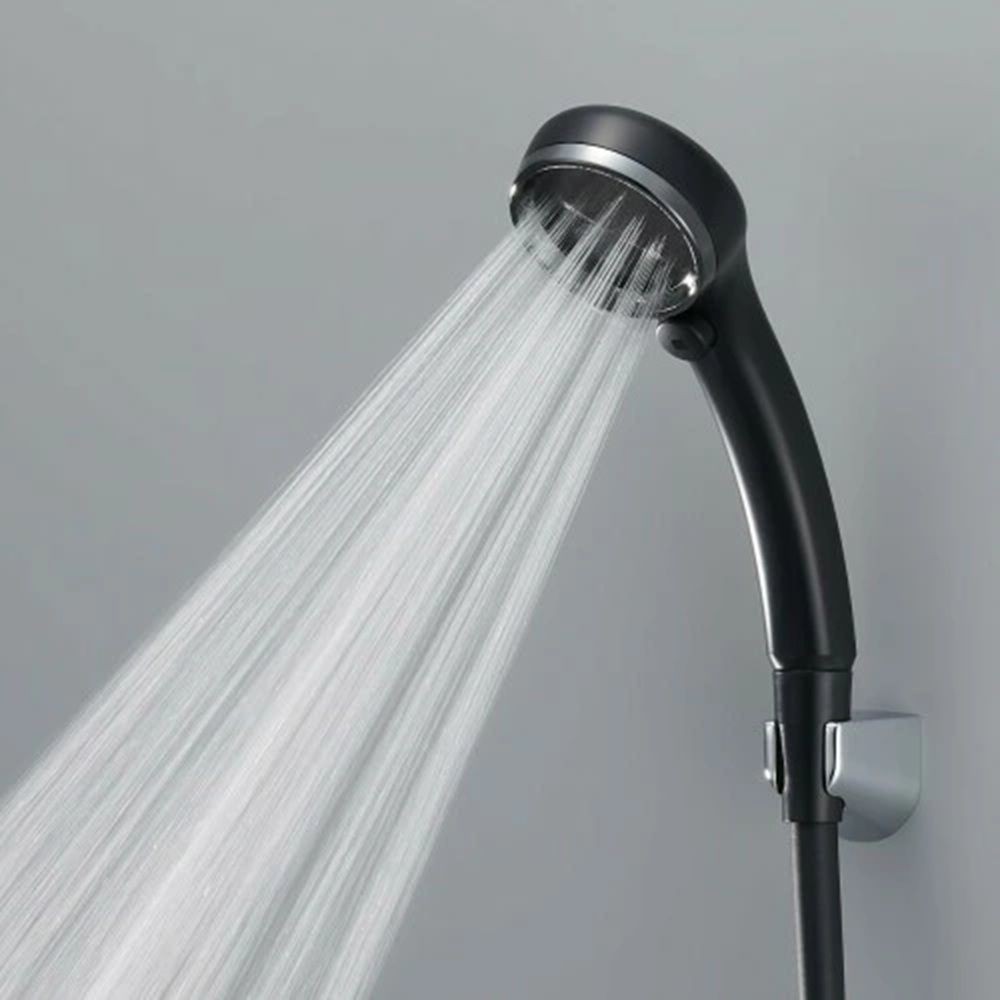 SANEI ファインバブルシャワー レイニーブラック PS3136-80XA-MD, ブラック, G1/2規格