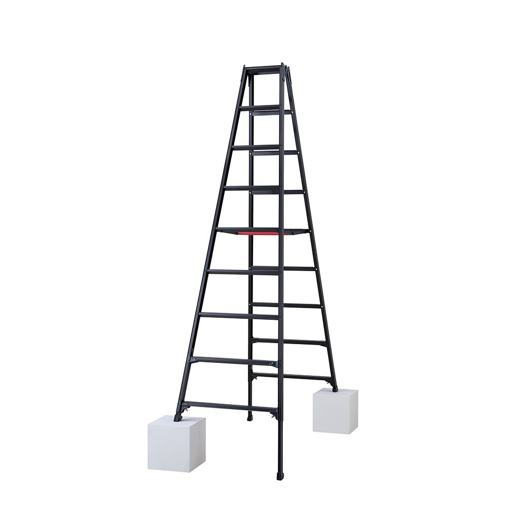 【法人限定】長谷川工業 脚部伸縮式脚立（ブラックレーベル）　ＲＹＺＢー２７, ブラック, RYZB-27