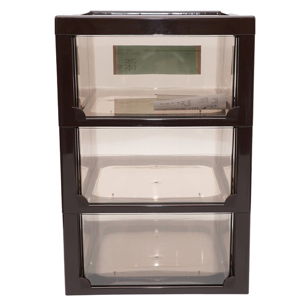 Ｂ4書類ケース　深型3段, ホワイト, 幅334mm