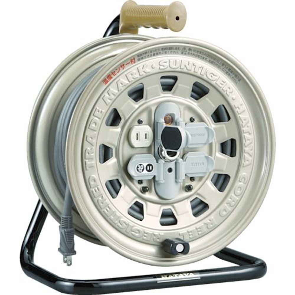 ハタヤ　サンタイガーリール　温度センサー付コードリー100V30M GT‐301KXS, シルバー, 30m