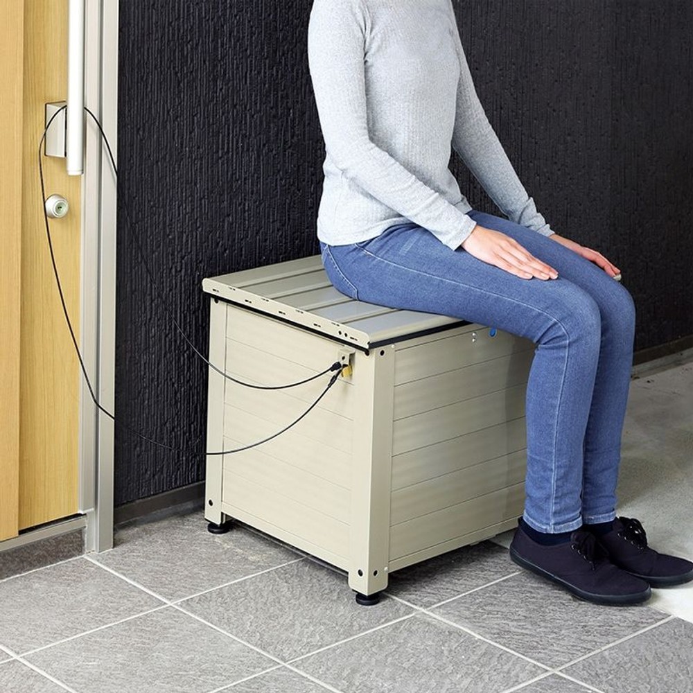 グリーンライフ アルミベンチ型宅配ボックス【メーカー直送・代引不可】, ベージュ, 幅565×奥行415×高さ405