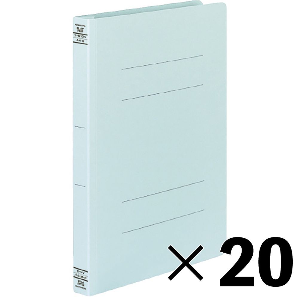 【20冊セット】コクヨ　フラットファイルW樹脂製とじ具 A4縦 25mmとじ 青　フーＷ１０Ｂ【メーカー直送・代引不可】