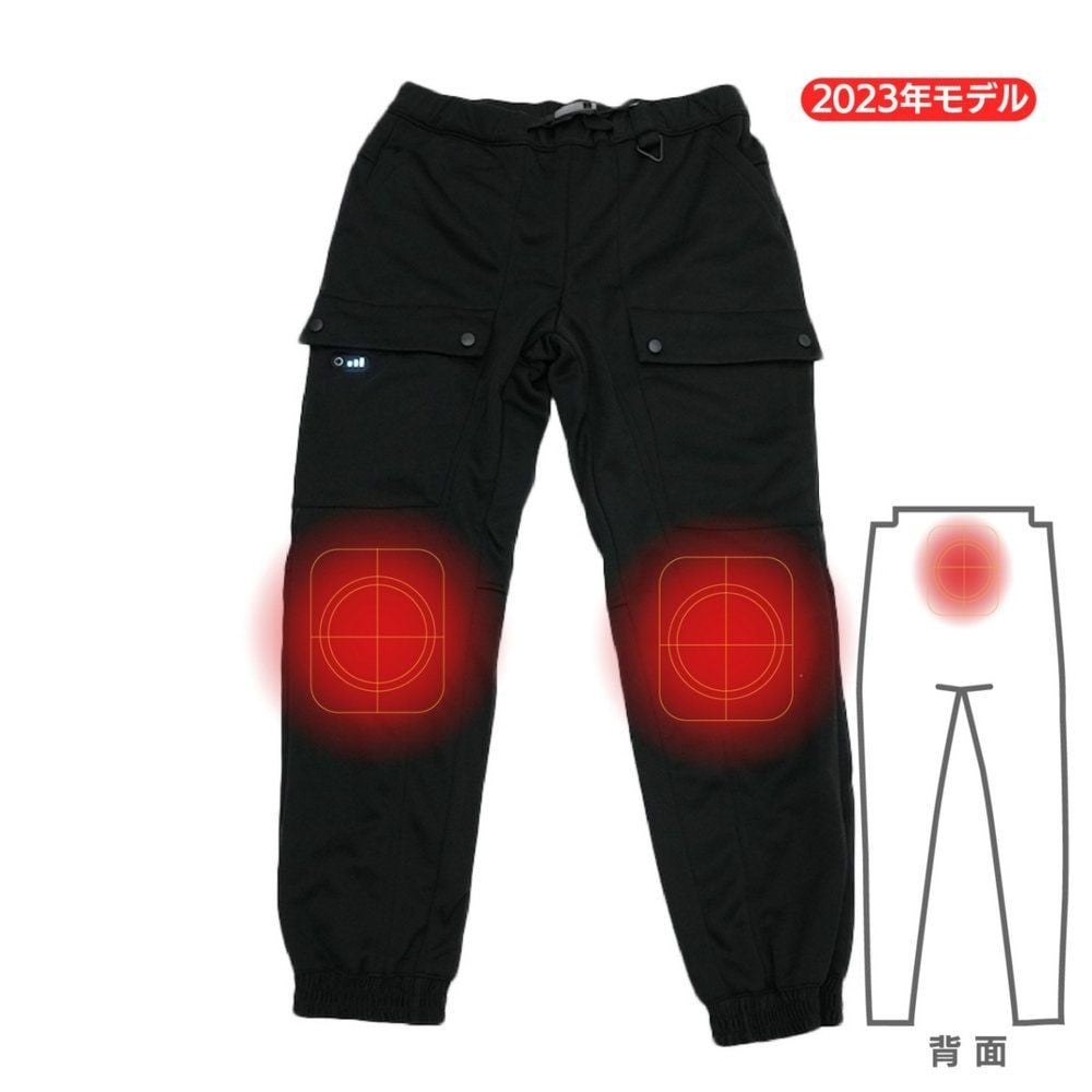 【数量限定】【処分価格】ヒーター内蔵ストレッチパンツ　ブラック, ブラック（S）, Sサイズ