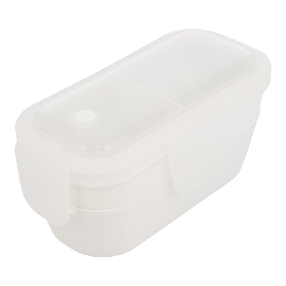 ランタス 4点ロック 2段弁当箱 WTLT600, ホワイト, 600ml