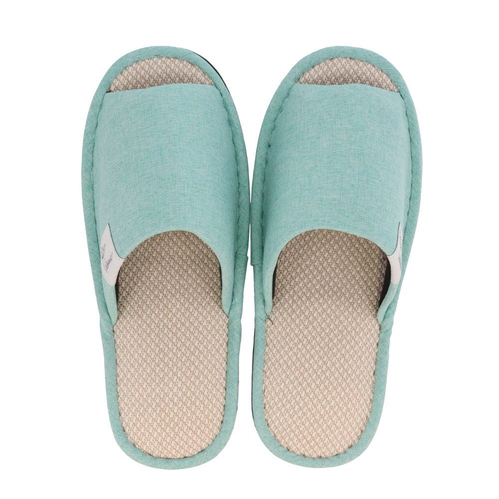 ムレにくい麻混スリッパ, ミント, Lサイズ