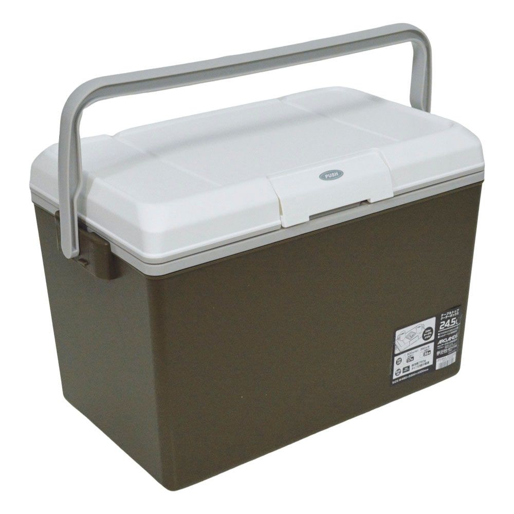 テーブルトップクーラー２４．５Ｌ, 本体：カーキ／天板：ホワイト, 24.5L