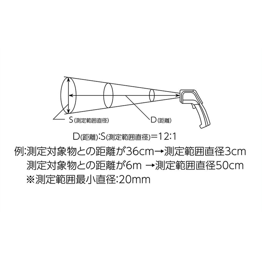 放射温度計 Bレーザーポイント機能付, 73010, レーザー付