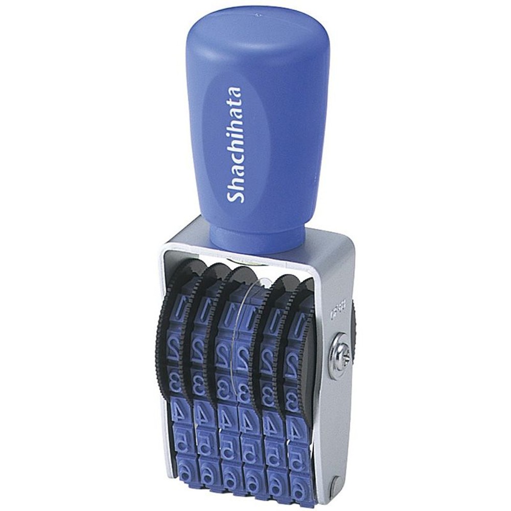 シヤチハタ　欧文6連　　　　　　3号　ゴシック体ＣＦ―63Ｇ, ブルー, 3号