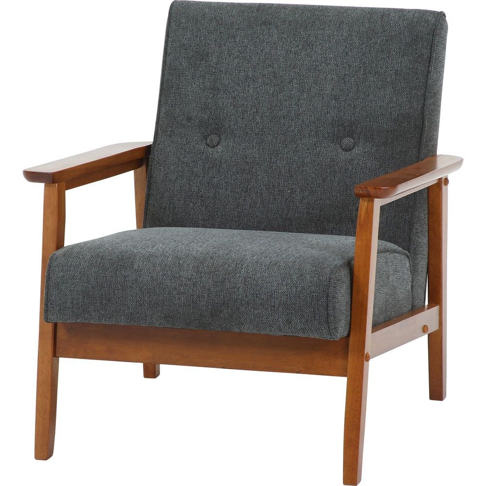 不二貿易 厚手ファブリックソファ　ミート　１Ｐ　ＧＹ【メーカー直送・代引不可】, グレー, 幅640mm&times;奥行720mm&times;高さ700mm