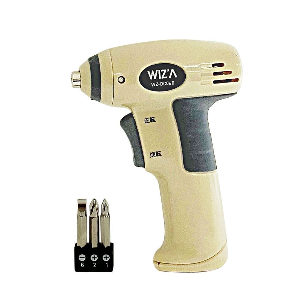 ウイザ WIZ'A 乾電池式ミニドライバー　ＷＺーＤＣ06Ｄ, ベージュ, 乾電池式