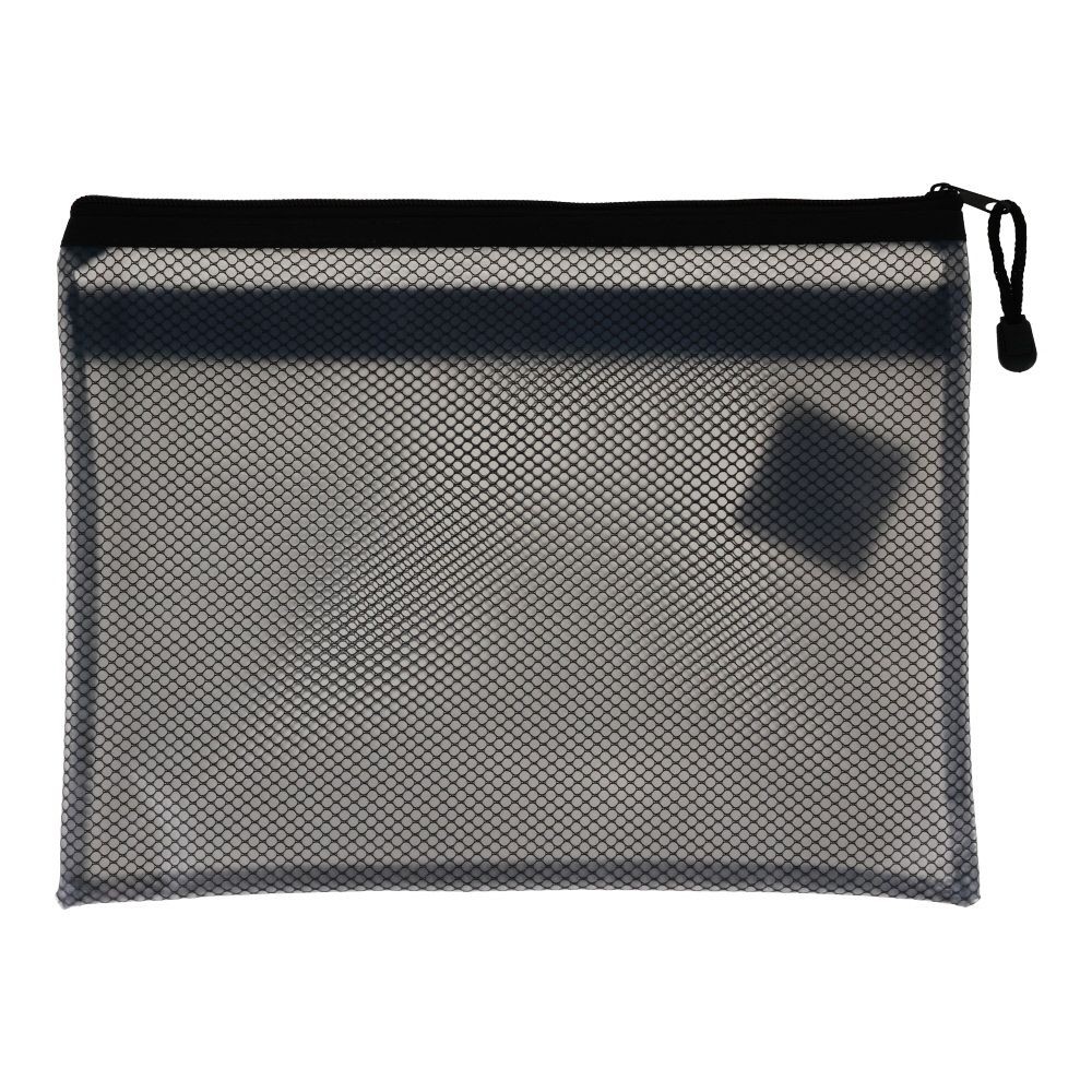 ダブルファスナーメッシュケース, ブラック（A4）, A4サイズ