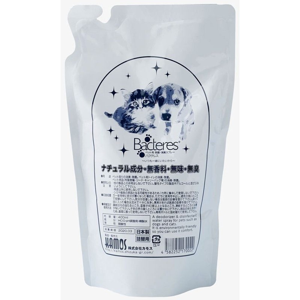 カモス     バクテレス詰替え用　400ml, 無香料, 400ml