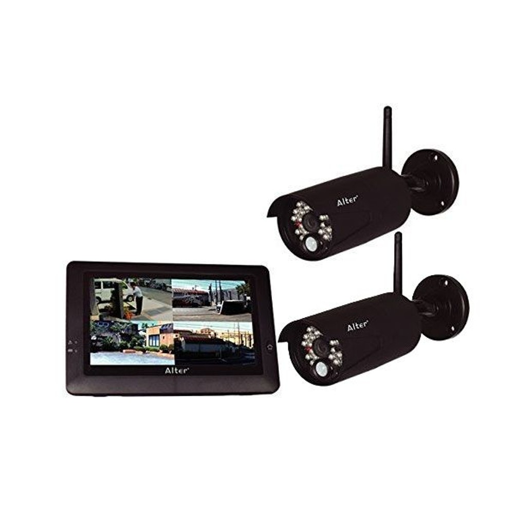 キャロットシステムズ 無線カメラ２台モニターセット　VHCー802B, ブラック, VHC-802B