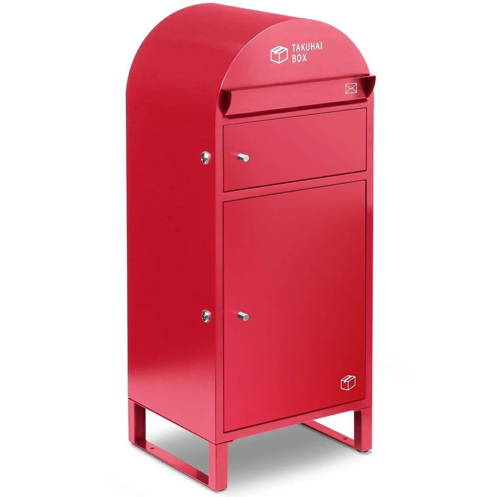 HAZUKI ポスト一体型宅配ボックス 波月, チャコールブラック, 幅410mm&times;奥行360mm&times;高さ1000mm