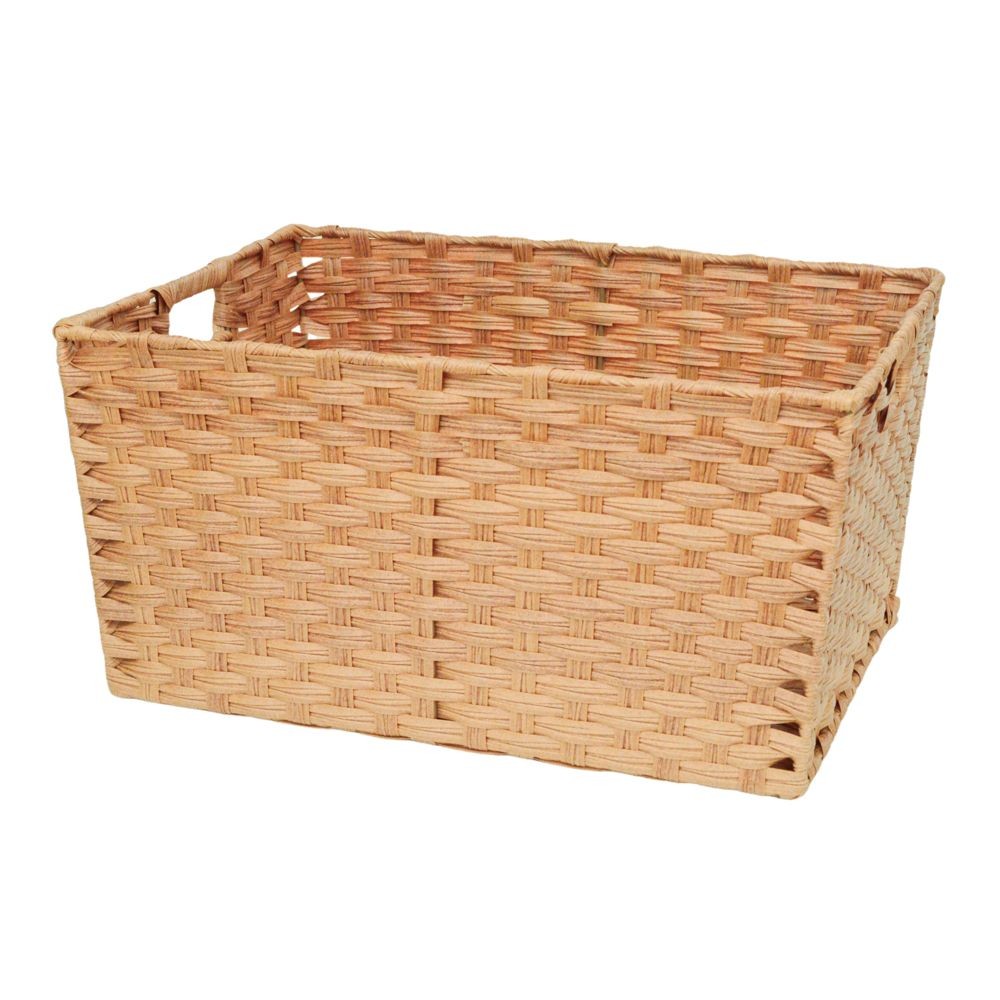 メイズ風バスケット　角型　ベージュ, ベージュ, 角型