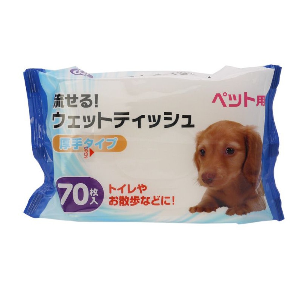 クリーンワン 流せるウェットティッシュ70枚入り お徳用2個パック, その他カラー１, その他サイズ１