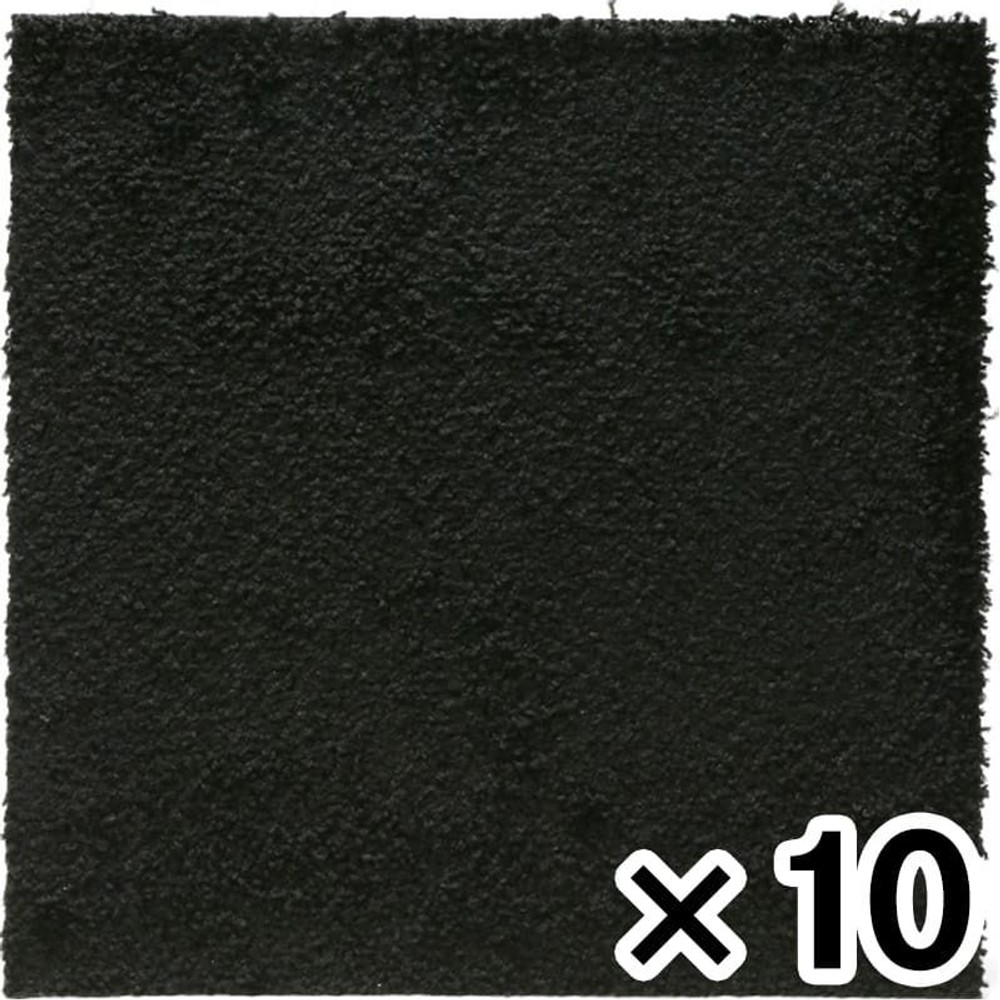 ズレにくいソフトタイルマット　約40&times;40ＣＭ &times;10枚セット, ブラック, 10枚セット