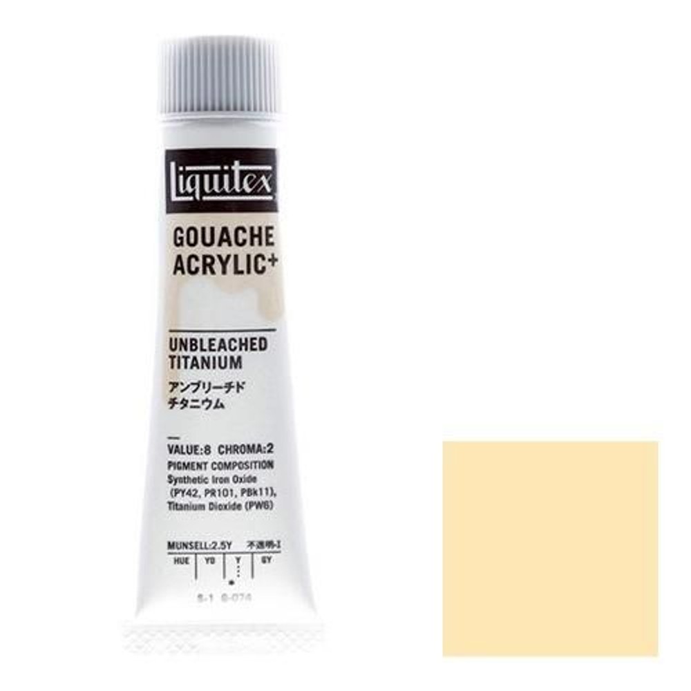 リキテックス ガッシュ・アクリリック プラス 20ml チューブ 074 アンブリーチドチタニウム, 074 アンブリーチドチタニウム, 20ml