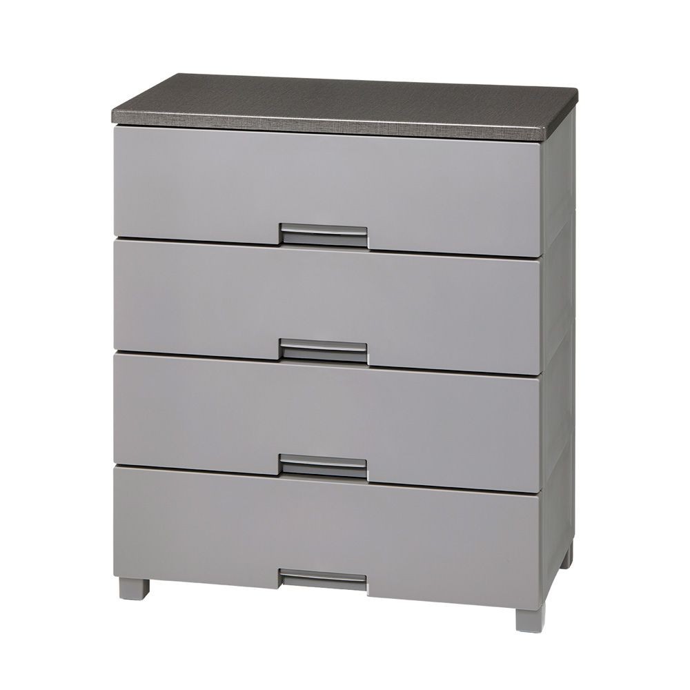 フィッツチェスト　７５０４　グレー, グレー, 4段　幅75cm