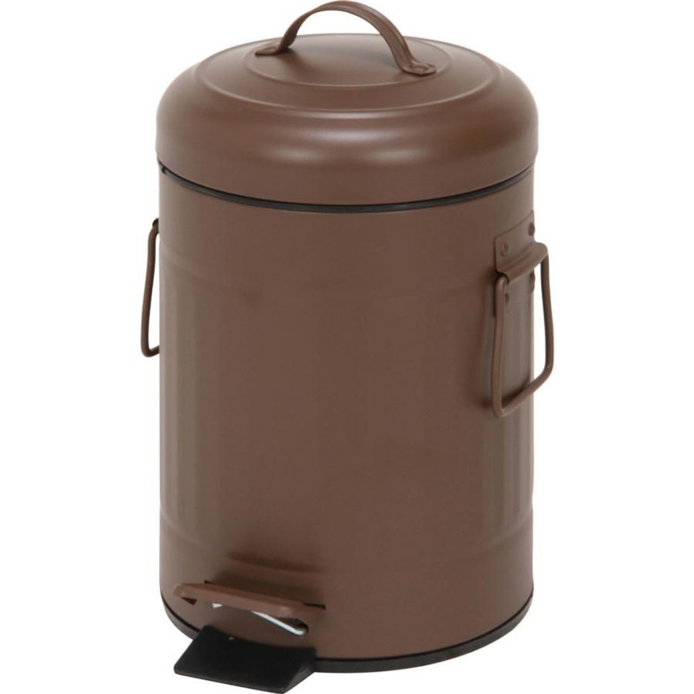スチール　ラウンドペダルペール　3Ｌ【メーカー直送 代引不可】, ブラウン, 3.0L