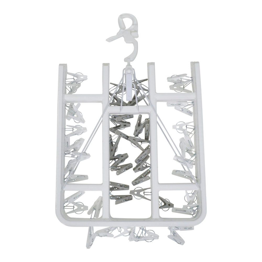 WIZ'A ウィザ 強力フレーム洗濯ハンガー５２ピンチ, ホワイト, 52P