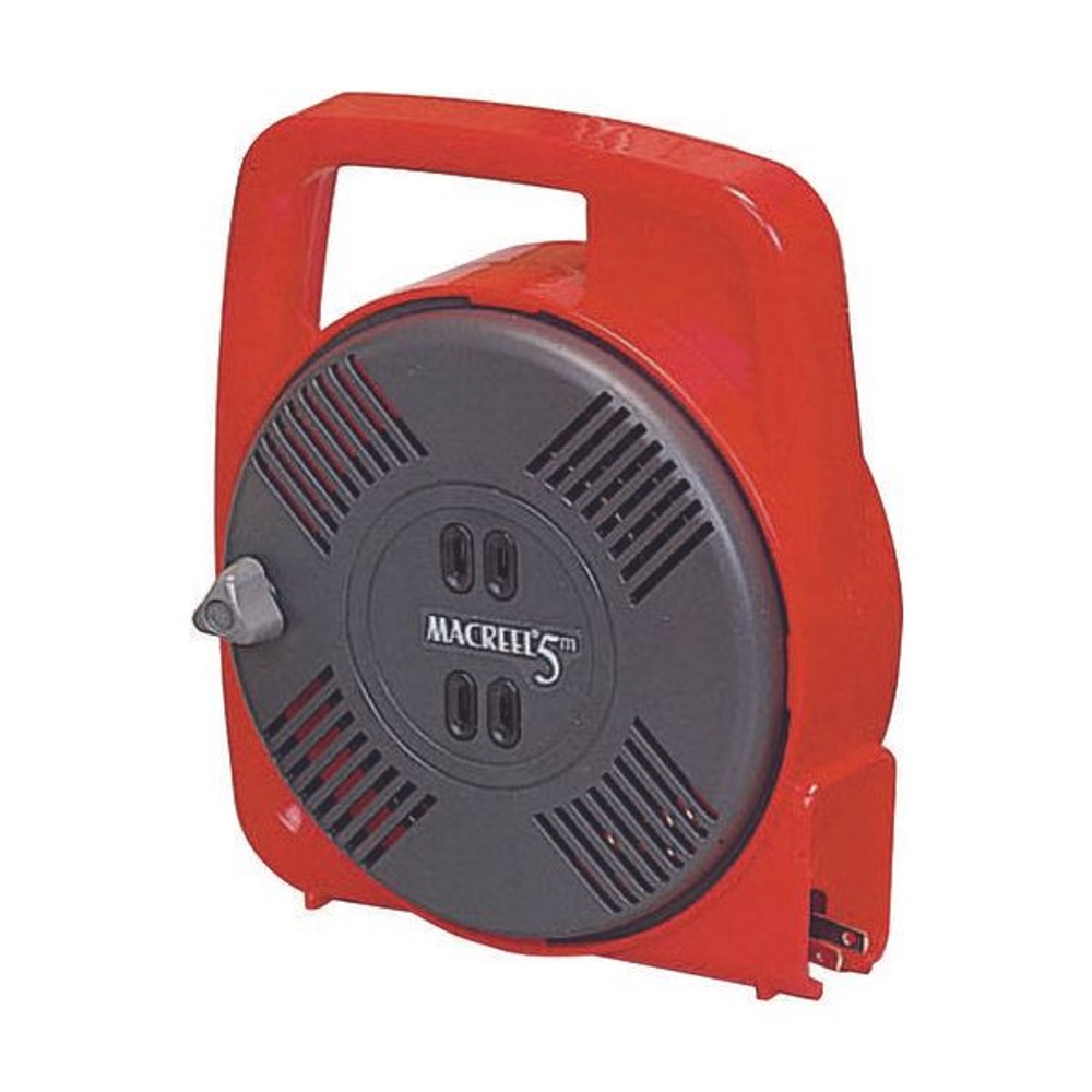【販売終了】ハタヤ マックリール 単相100V 5m 手動巻 レッド MS-5-R, レッド, 5m