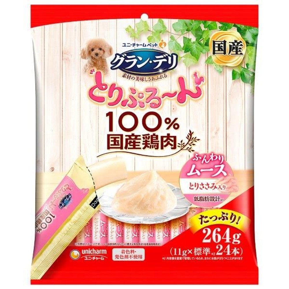 ユニチャーム　とりぷるーん　ムース　ささみ　１１ｇ×２４, -, 11g