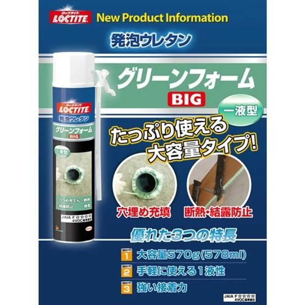 ロックタイト　グリーンフォーム ビッグ 578ml, 淡緑色, 578ml