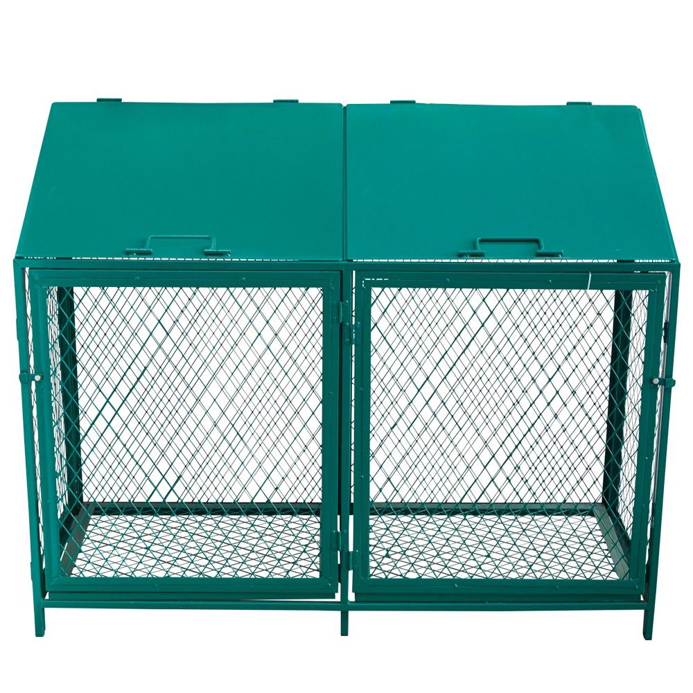 折りたたみができるスチールダストボックス　１２００ｗ, グリーン, 1個入り