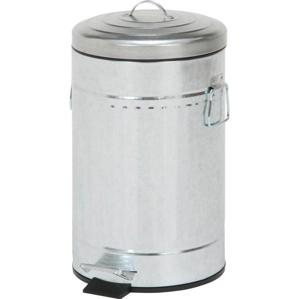 スチール　ラウンドペダルペール　12Ｌ【メーカー直送 代引不可】, スモークブルー, 12L