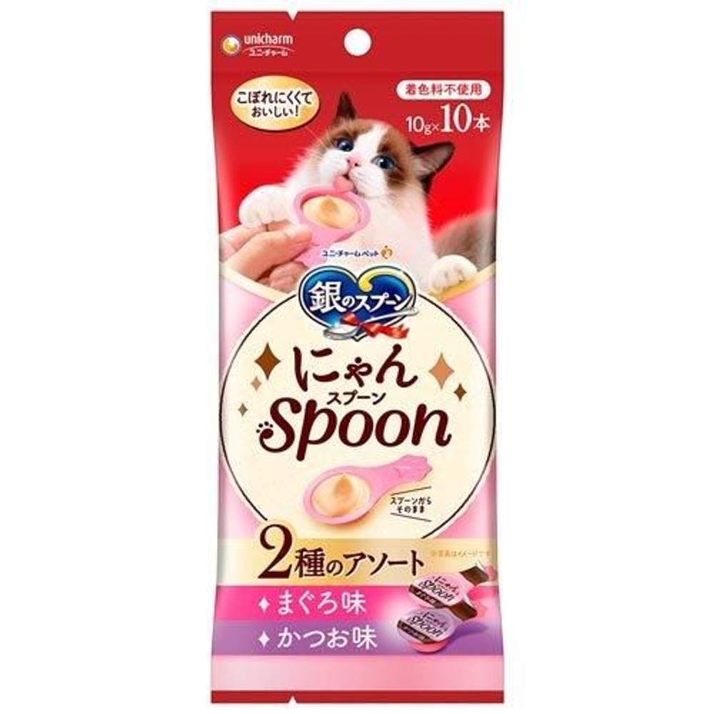 ユニチャーム　にゃんスプーン　鮪＆かつお　100ｇ, 鮪＆かつお, 10g&times;10本