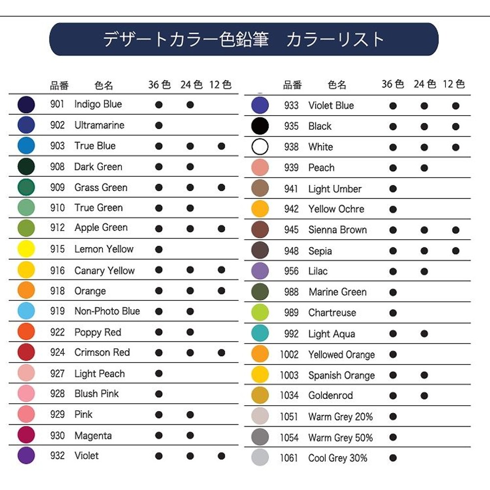 デザートカラー３６色セット, 36色セット, 36本入