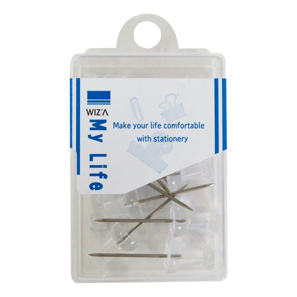 ウイザ WIZ'Aダルマロング画鋲透明10本, 透明, 10本入