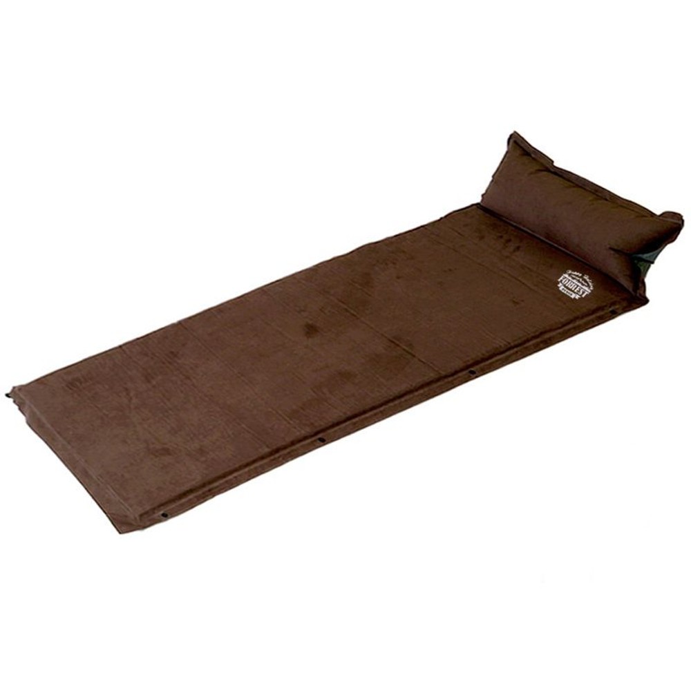 インフレータブルマット　シングル　厚5ｃｍ　マクラ付, ブラウン, シングル