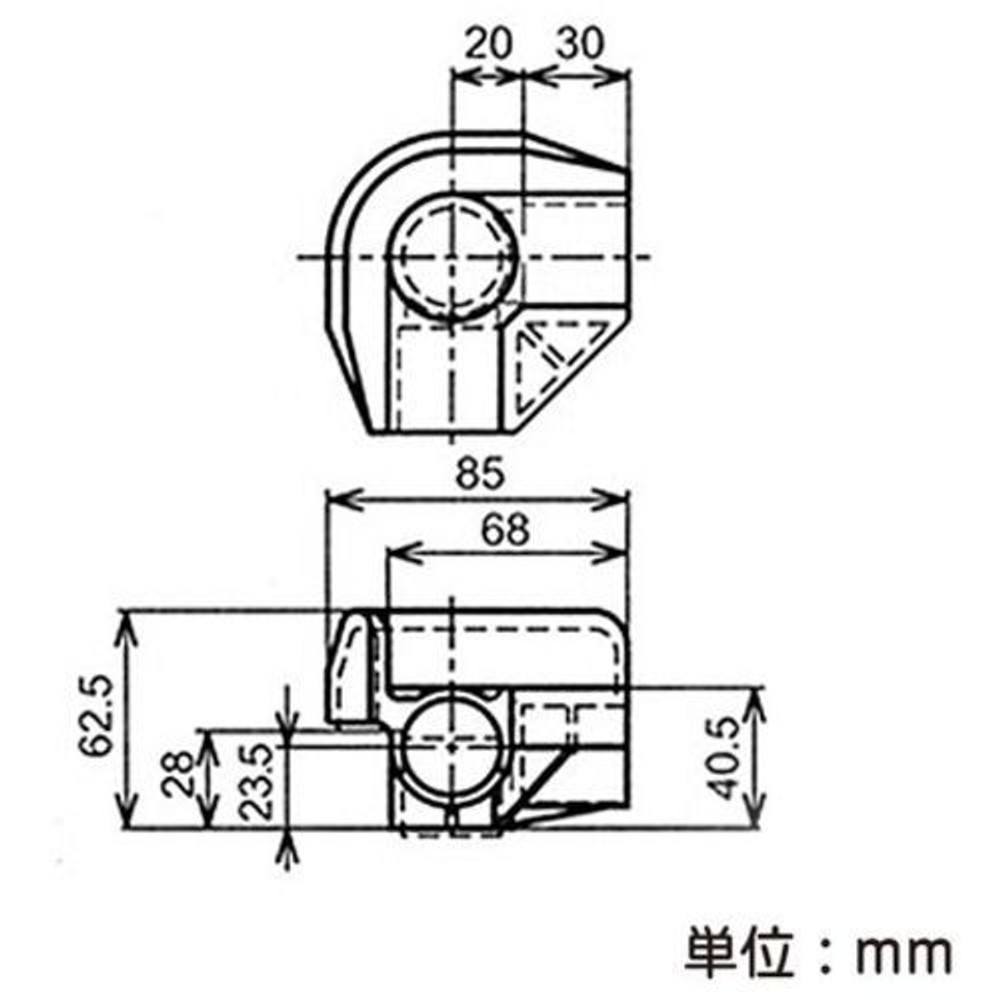 YAZAKI 矢崎化工 イレクタープラスチックジョイント JG-11A S コーナー受け用 Φ28用, アイボリー, JG-11A S
