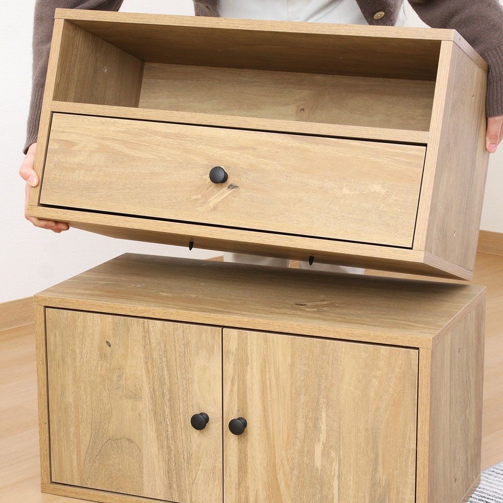 不二貿易 ＥＺＢＯ　コネクトボックス　引出１杯　ＮＡ【メーカー直送・代引不可】, ナチュラル, 幅600mm×奥行320mm×高さ310mm