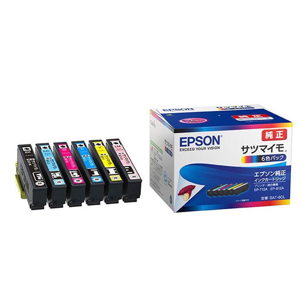 エプソンインク　サツマイモ6色パック　ＳＡＴー6ＣＬ　純正, 6色パック, インクカートリッジ