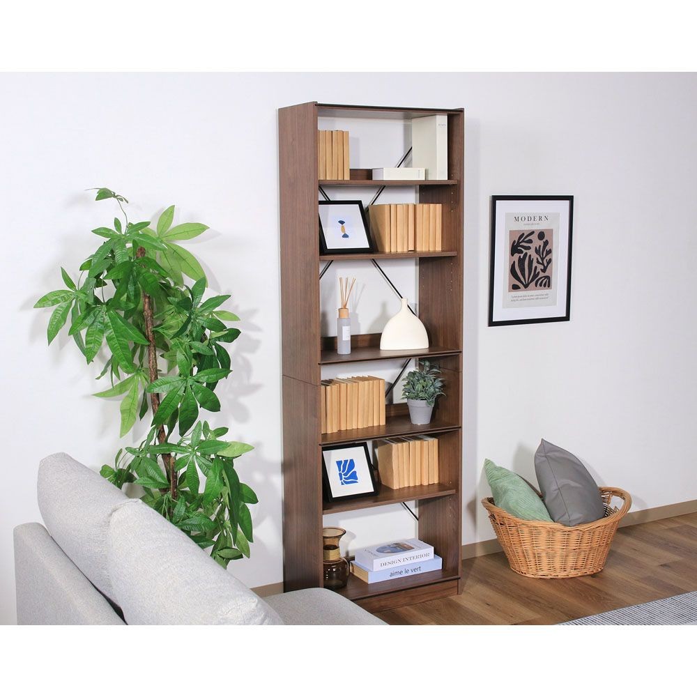 不二貿易 ＥＺＢＯオープンラック６段　ＭＢＲ【メーカー直送・代引不可】, ブラウン, 幅600mm&times;奥行306mm&times;高さ1800mm