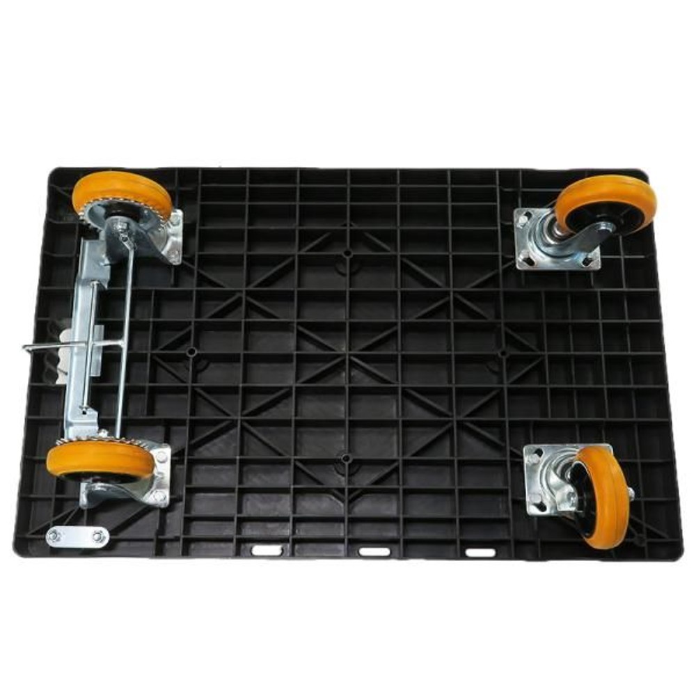 ビバホームオリジナル ハンドブレーキ付きカルシズ樹脂台車, 耐荷重150kg, 幅450&times;奥行730&times;高さ910