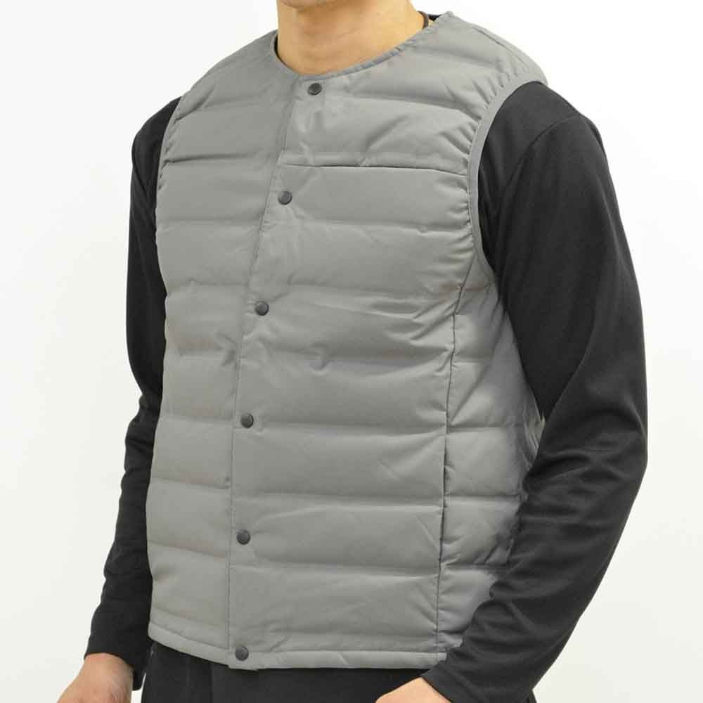 インナーシームレスダウンベスト　チャコール, チャコール, Mサイズ