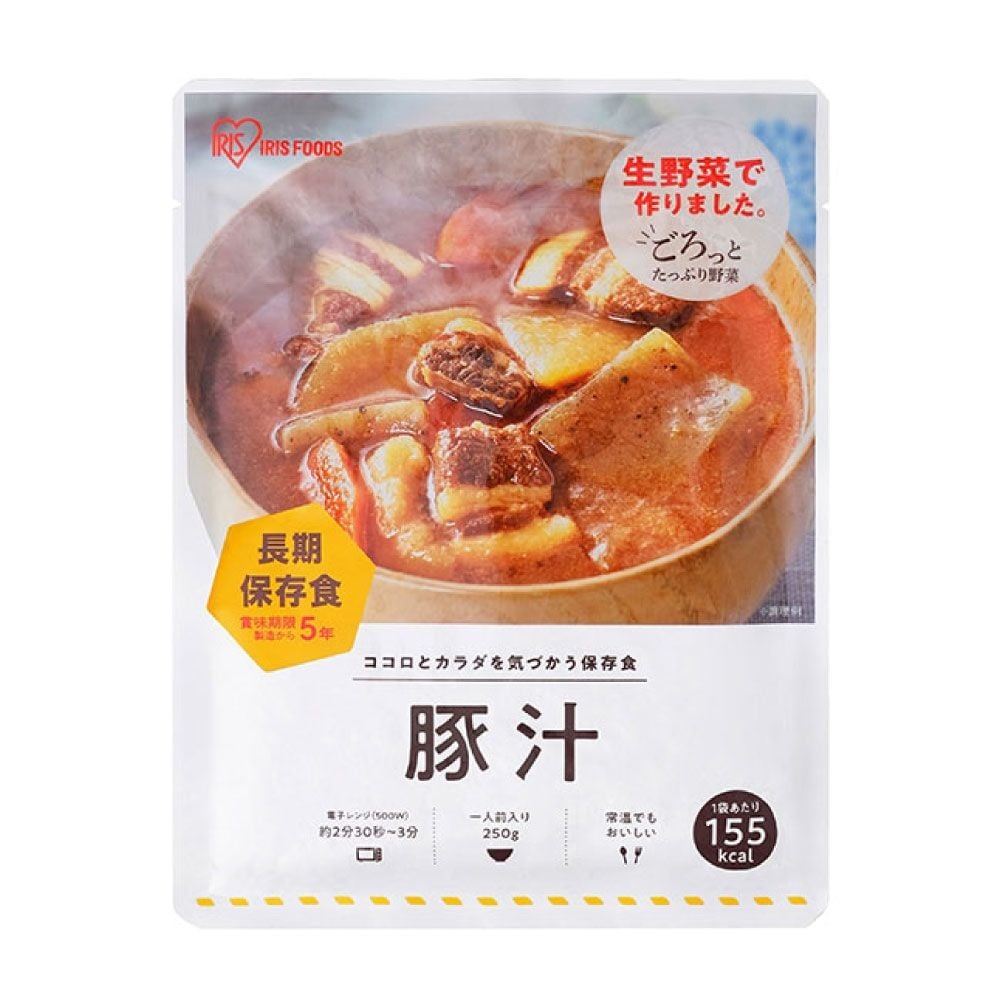 災対食　レトルトパウチ　豚汁　250g, 豚汁, 250g