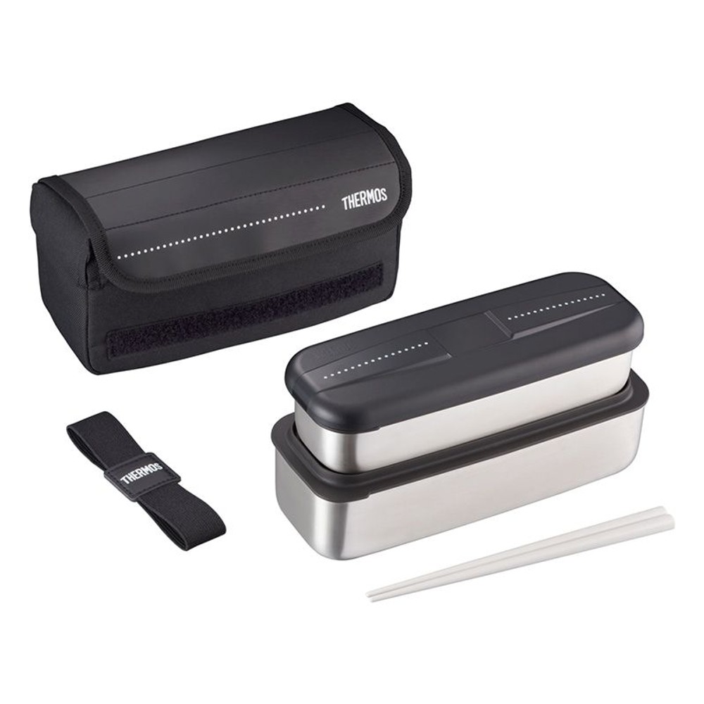 サーモス　フレッシュランチボックス ＤＳＤー１１０５Ｗ ＤーＢＫ, ドットブラック, 1100ml