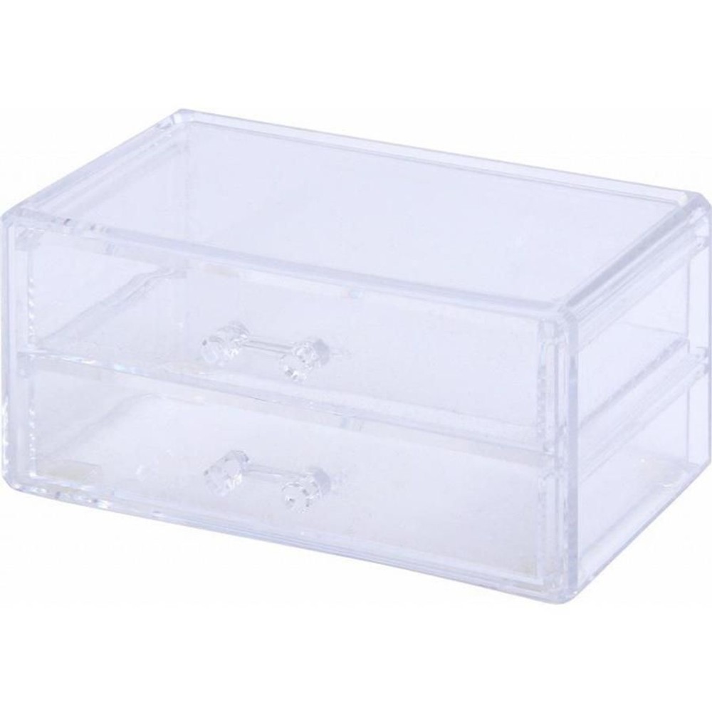 不二貿易  ＰＳコスメ収納　引き出し2段 【メーカー直送 代引不可】, クリア, 14382